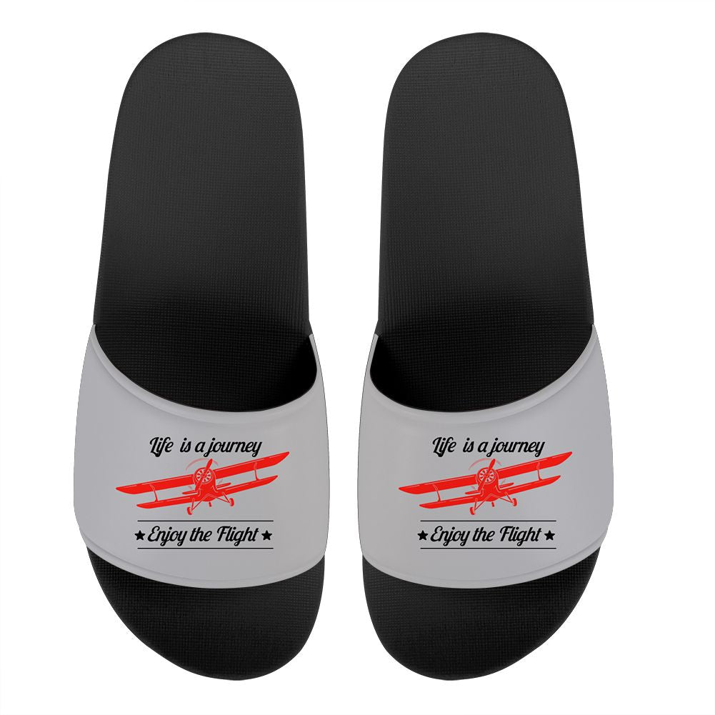 Life is a journey Enjoy the Flight Designed Sport Slippers