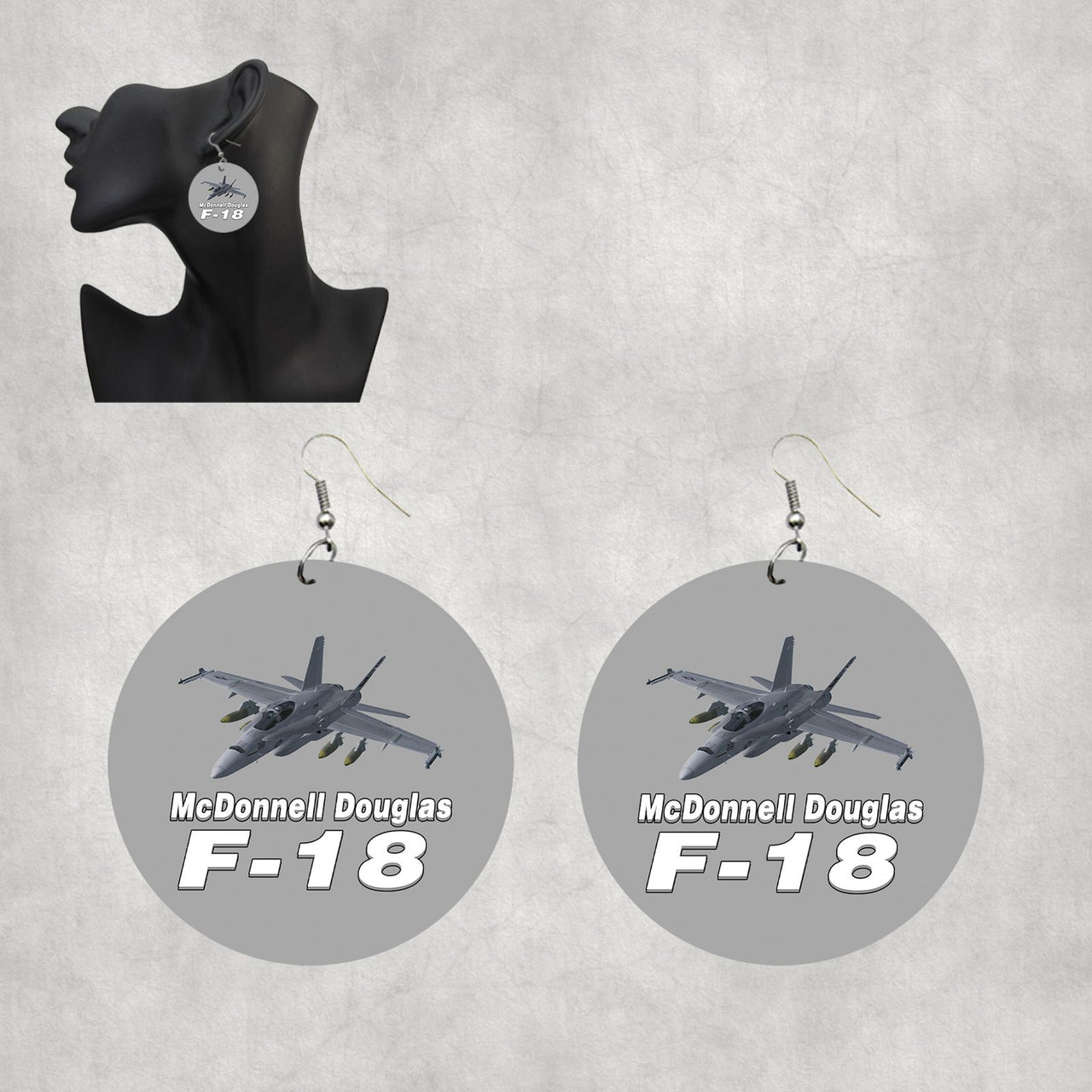 The McDonnell Douglas F18 Designed Wooden Drop Earrings