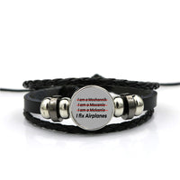 Thumbnail for I Fix Airplanes Designed Leather Bracelets
