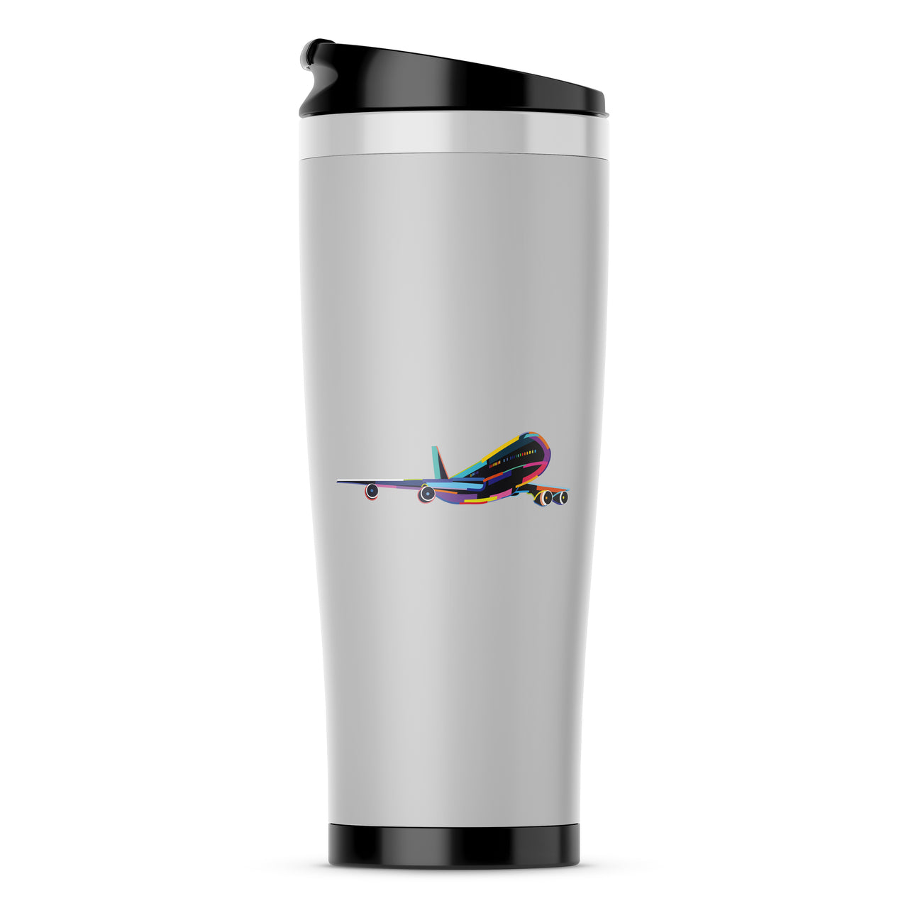 Multicolor Airplane Designed Travel Mugs