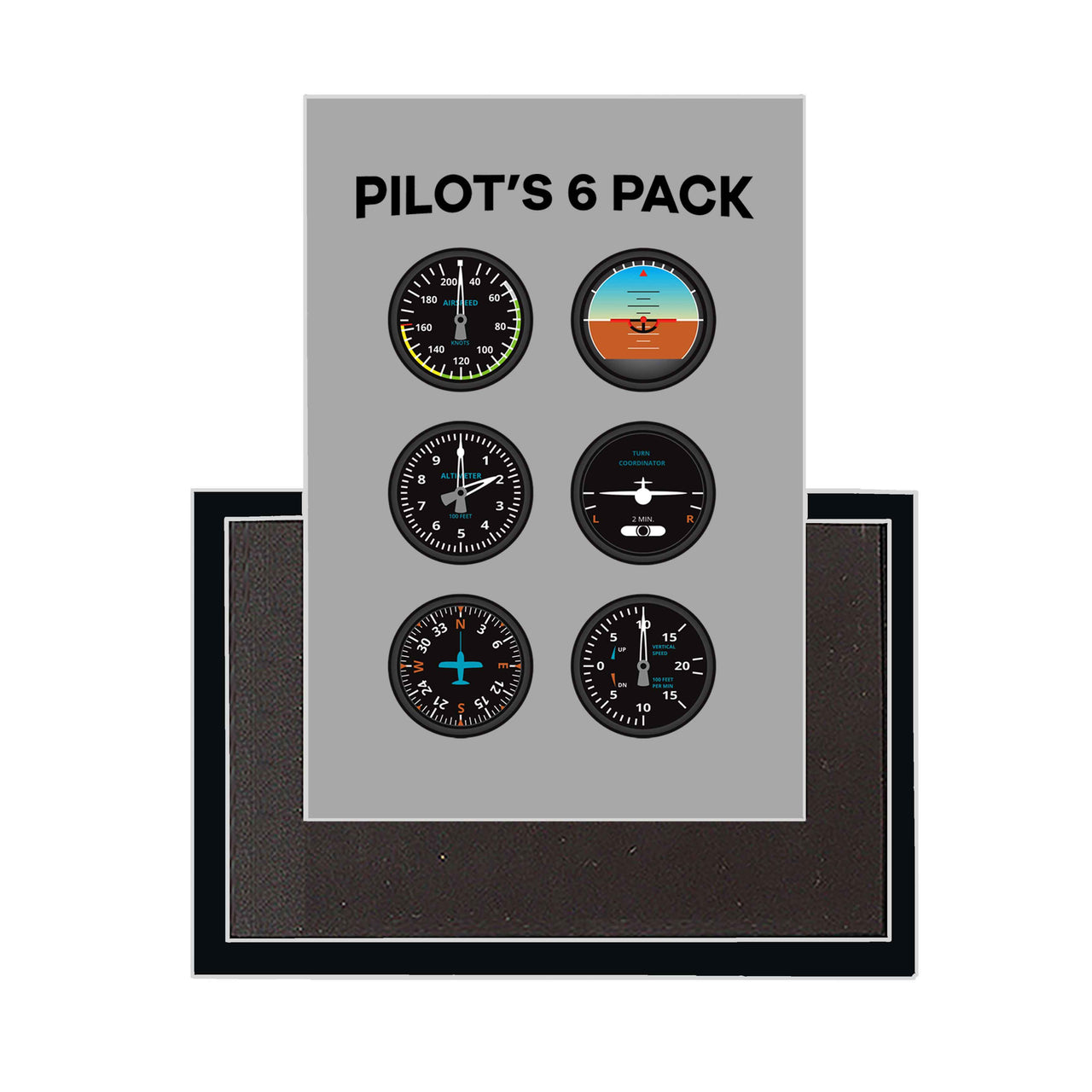 Pilot's 6 Pack Designed Magnets