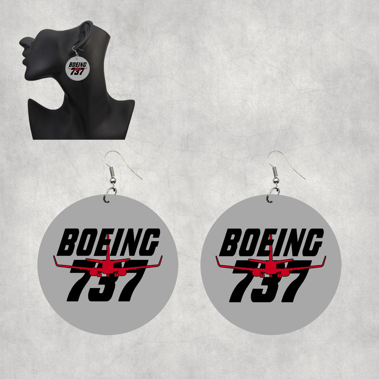 Amazing Boeing 737 Designed Wooden Drop Earrings