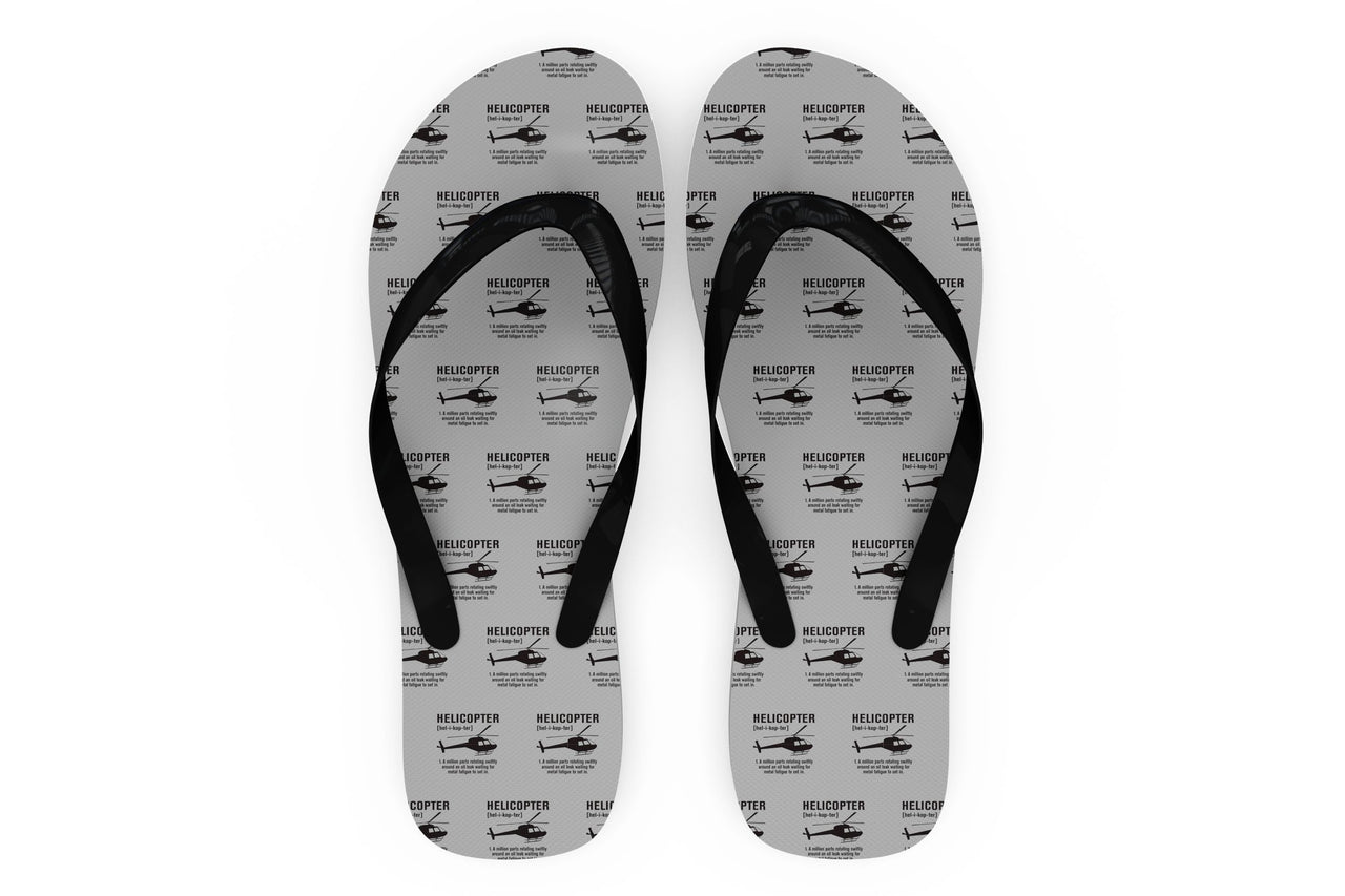 Helicopter [Noun] Designed Slippers (Flip Flops)