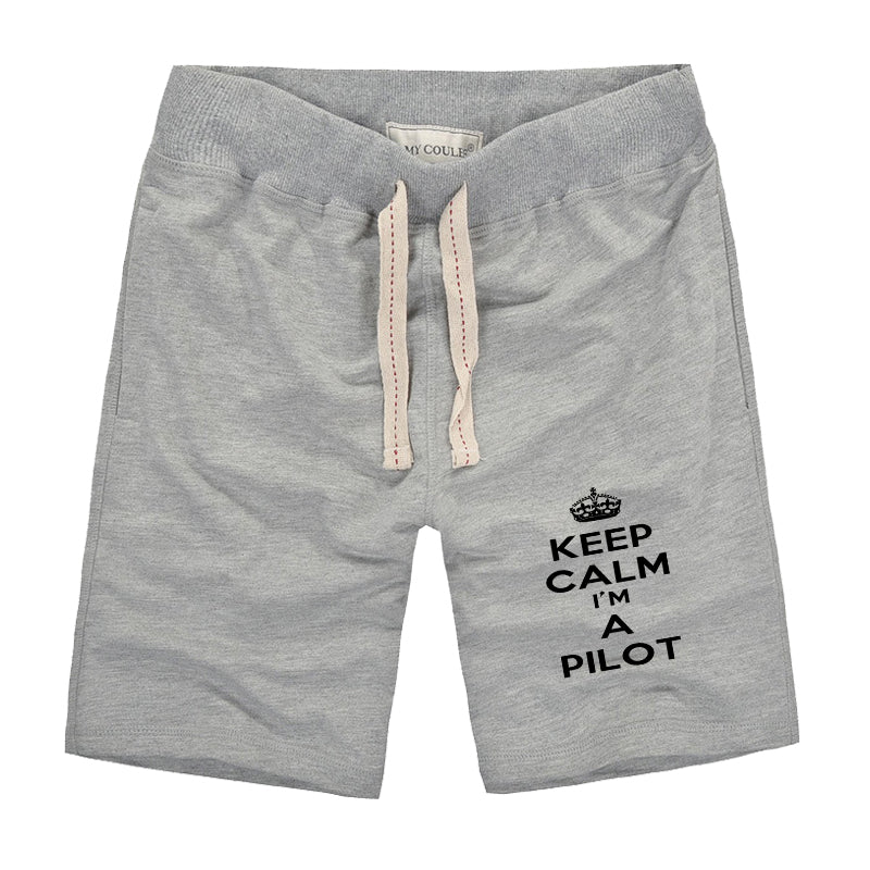 Keep Calm I'm a Pilot Designed Cotton Shorts