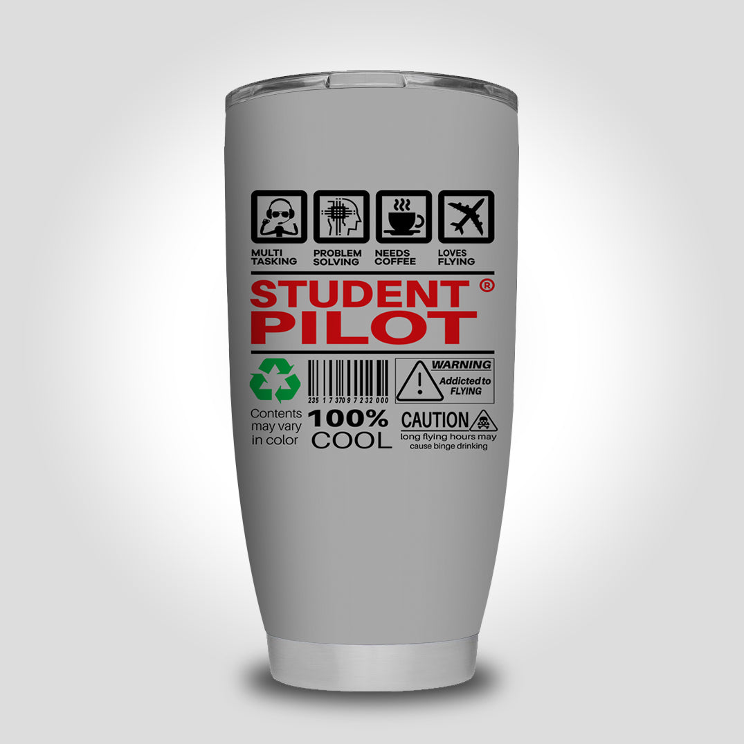 Student Pilot Label Designed Tumbler Travel Mugs