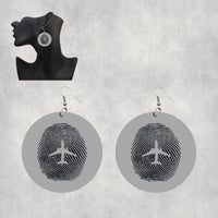 Thumbnail for Aviation Finger Print Designed Wooden Drop Earrings
