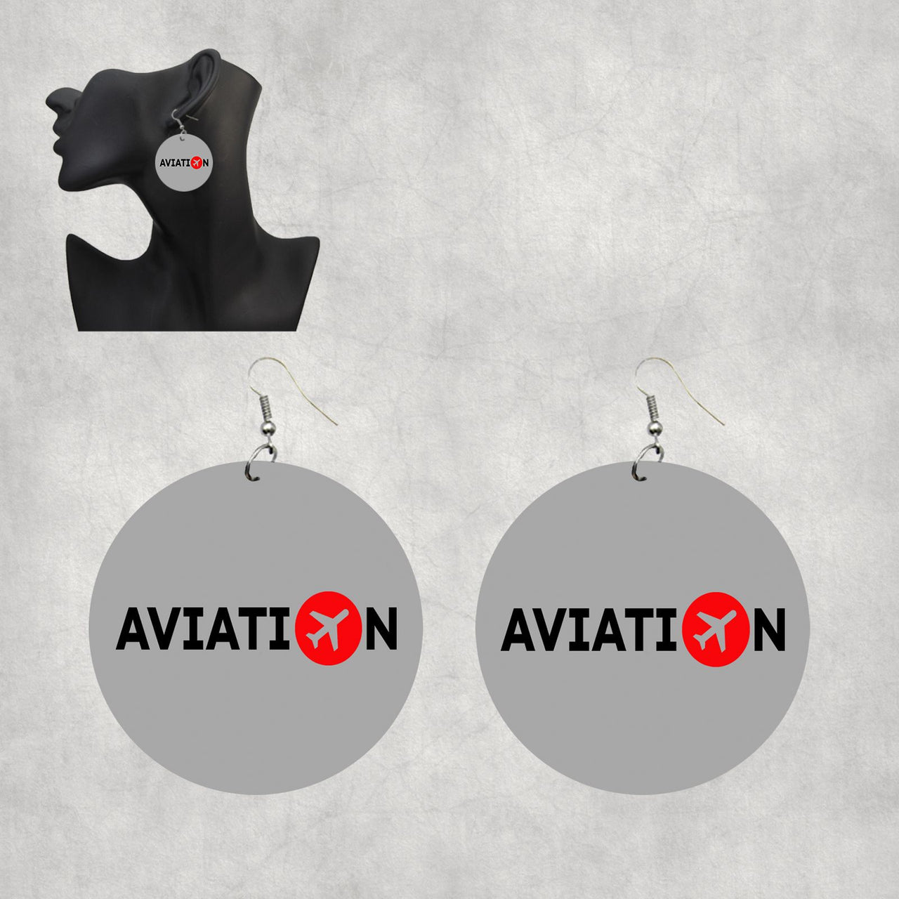 Aviation Designed Wooden Drop Earrings