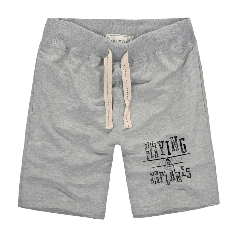 Still Playing With Airplanes Designed Cotton Shorts