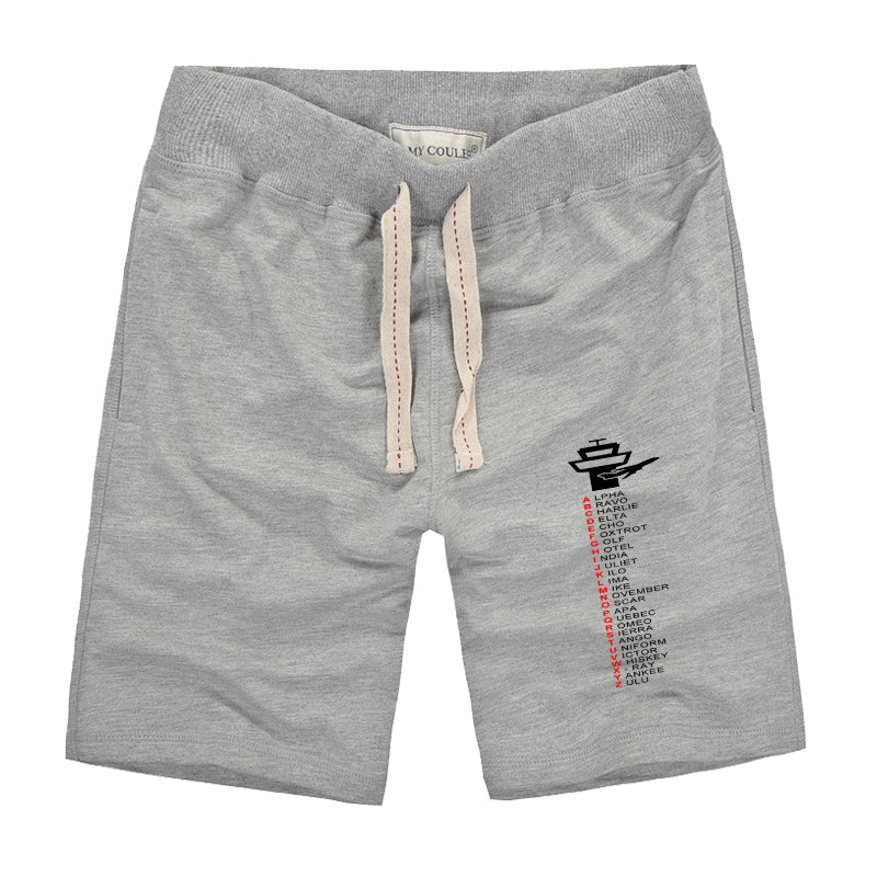 Aviation Alphabet Designed Cotton Shorts