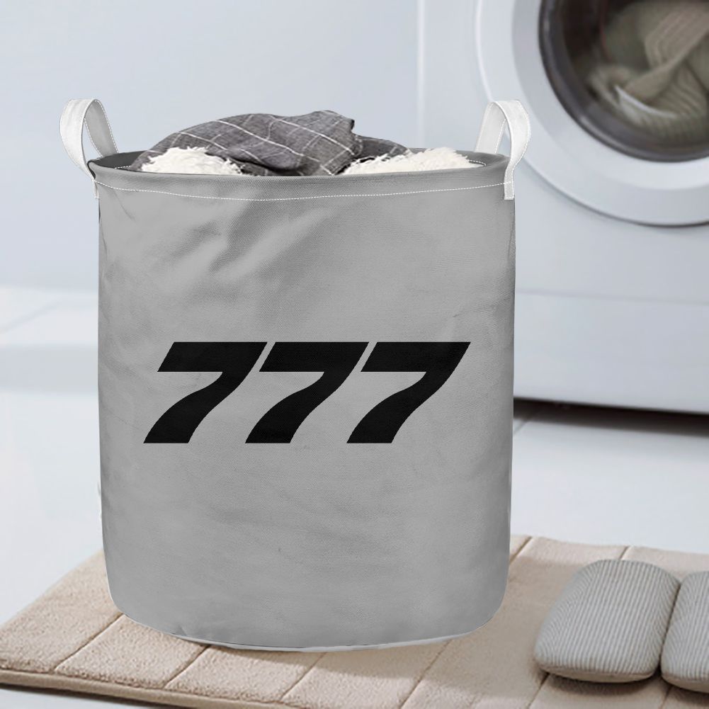 777 Flat Text Designed Laundry Baskets