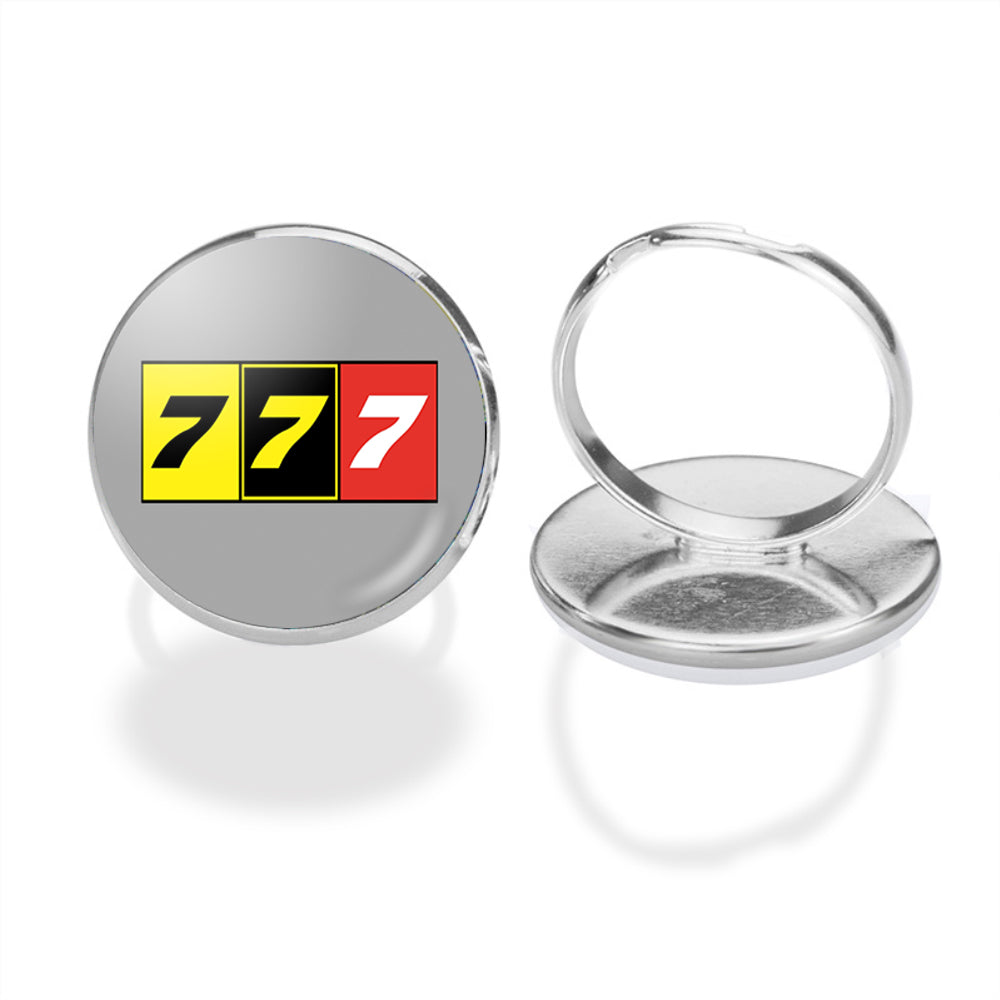 Flat Colourful 777 Designed Rings