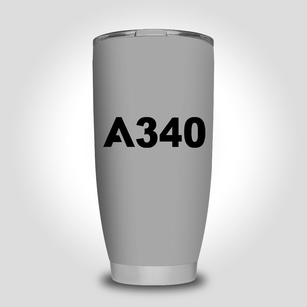A340 Flat Text Designed Tumbler Travel Mugs