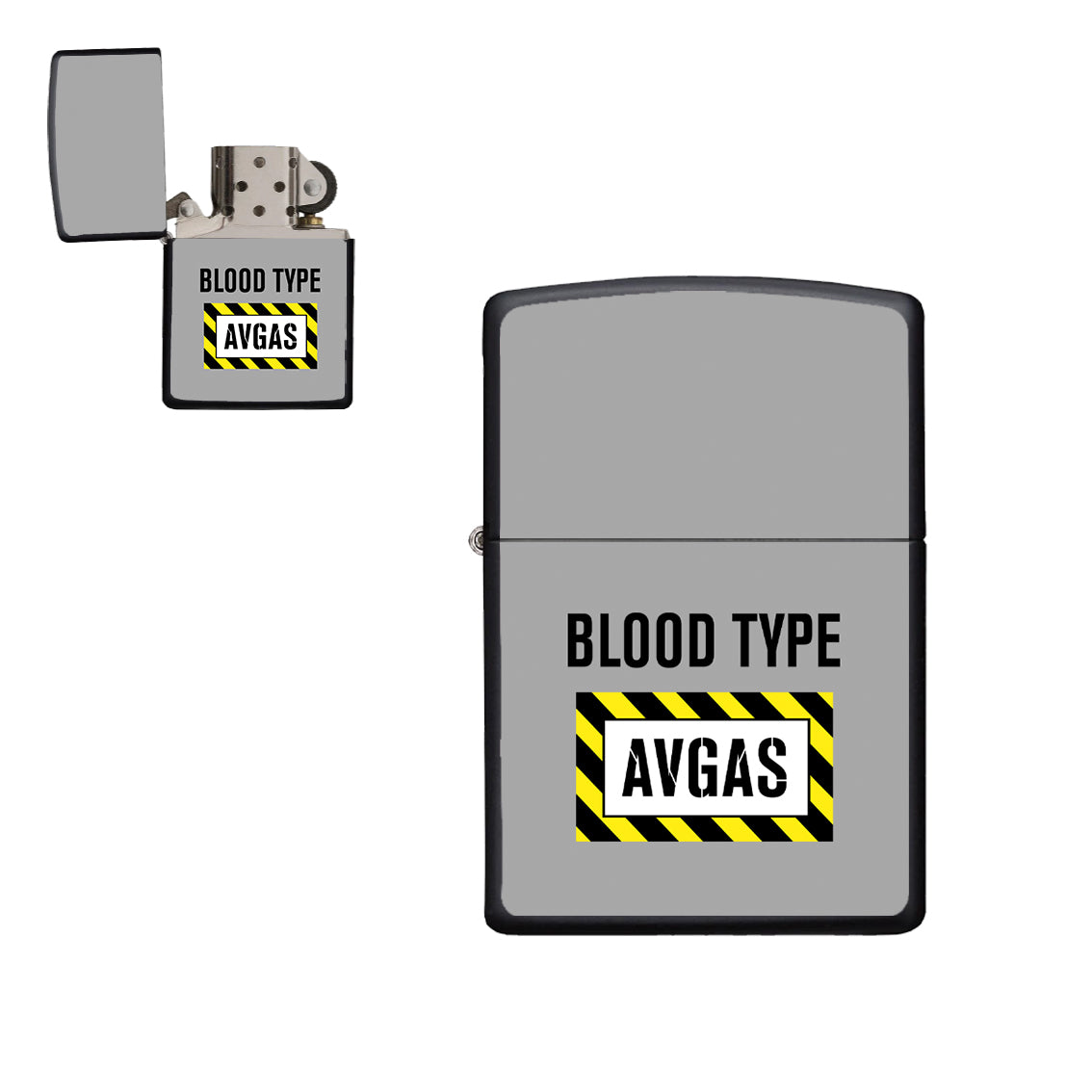 Blood Type AVGAS Designed Metal Lighters