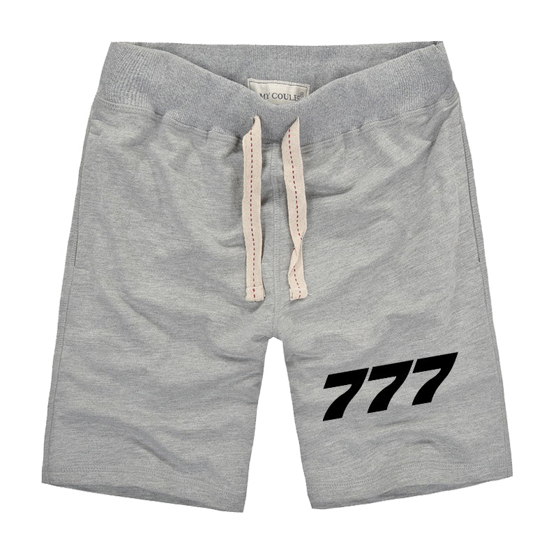 777 Flat Text Designed Cotton Shorts
