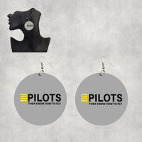 Thumbnail for Pilots They Know How To Fly Designed Wooden Drop Earrings
