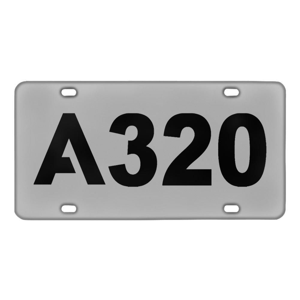 A320 Flat Text Designed Metal (License) Plates
