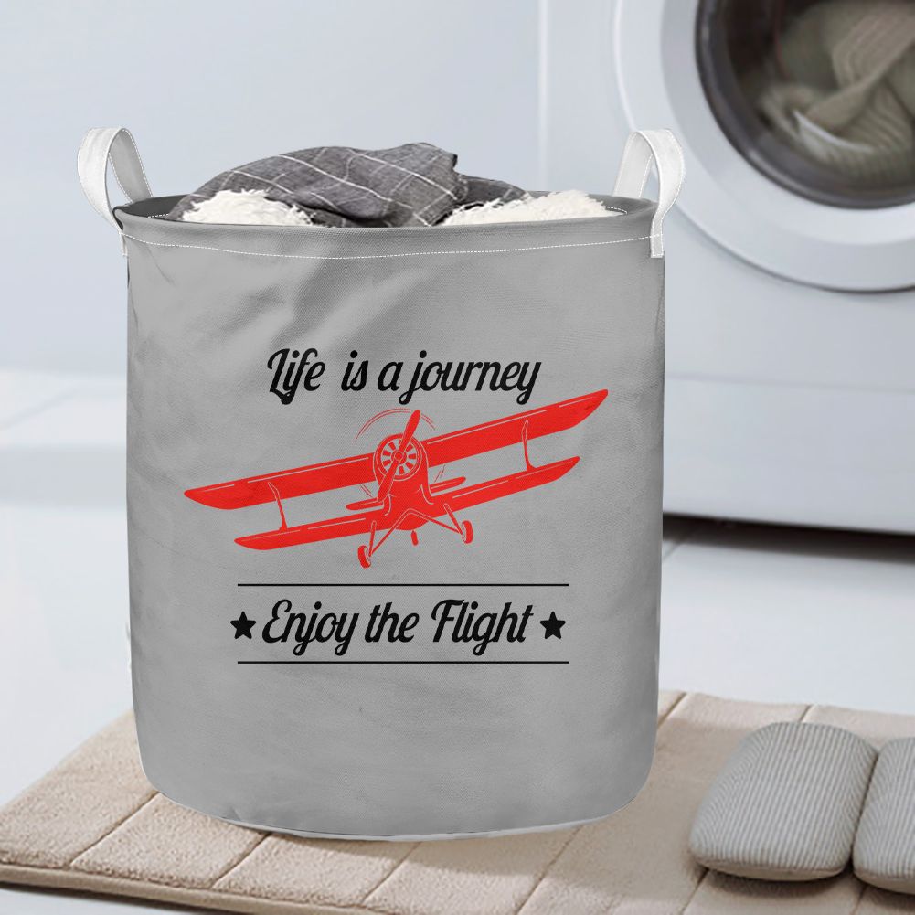 Life is a journey Enjoy the Flight Designed Laundry Baskets