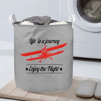 Thumbnail for Life is a journey Enjoy the Flight Designed Laundry Baskets