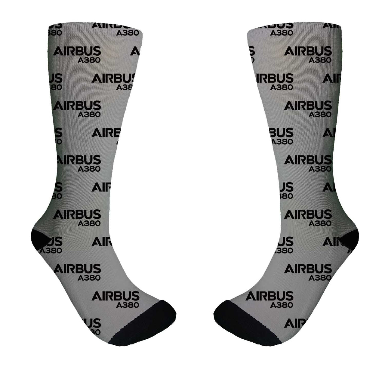 Airbus A380 & Text Designed Socks