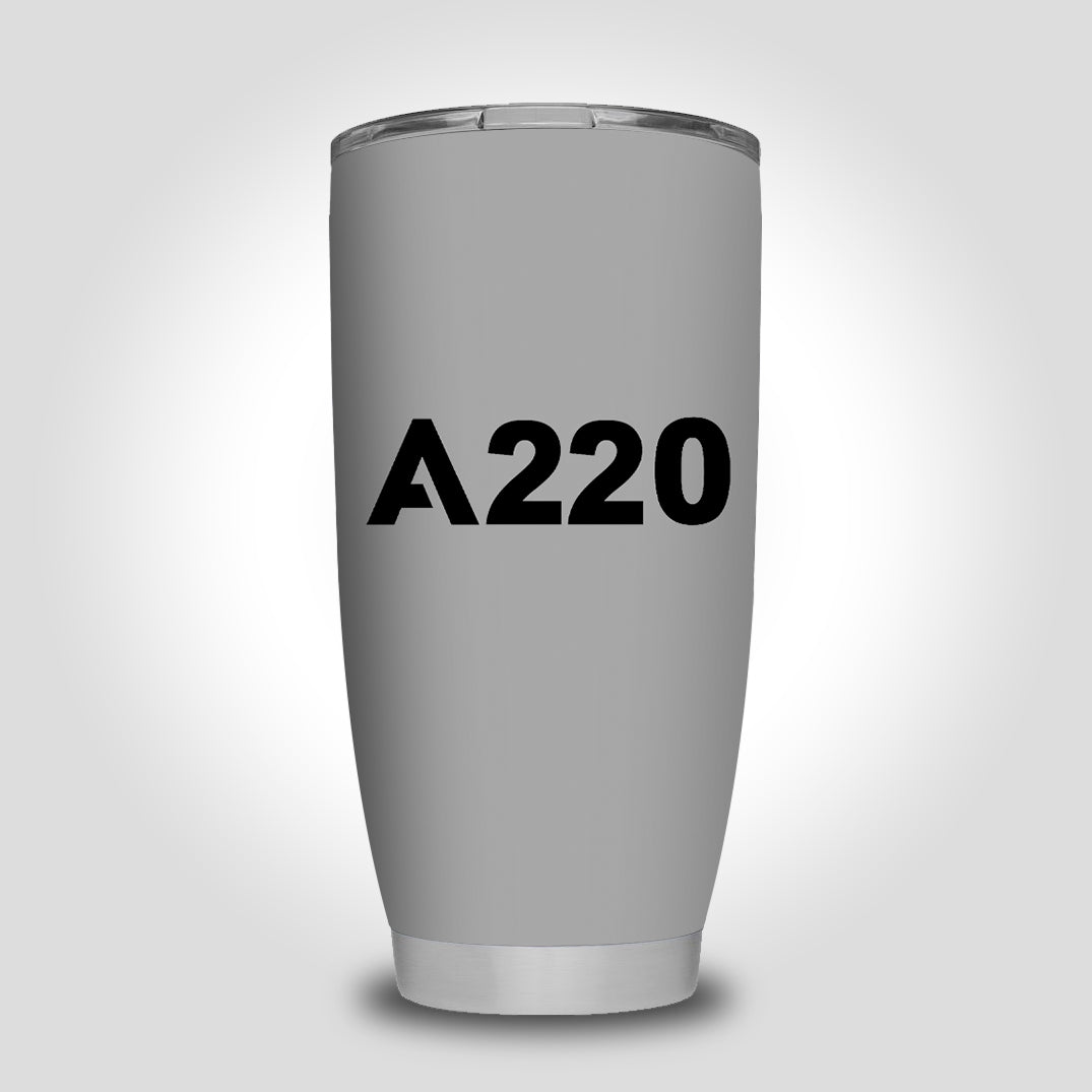A220 Flat Text Designed Tumbler Travel Mugs