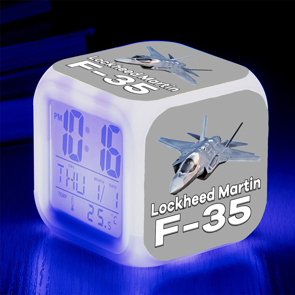 The Lockheed Martin F35 Designed "7 Colour" Digital Alarm Clock