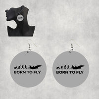 Thumbnail for Born To Fly Military Designed Wooden Drop Earrings