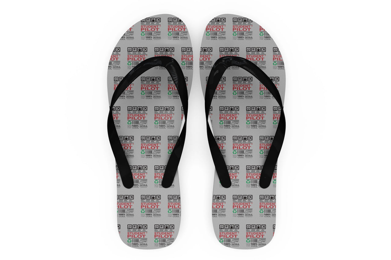 Student Pilot Label Designed Slippers (Flip Flops)