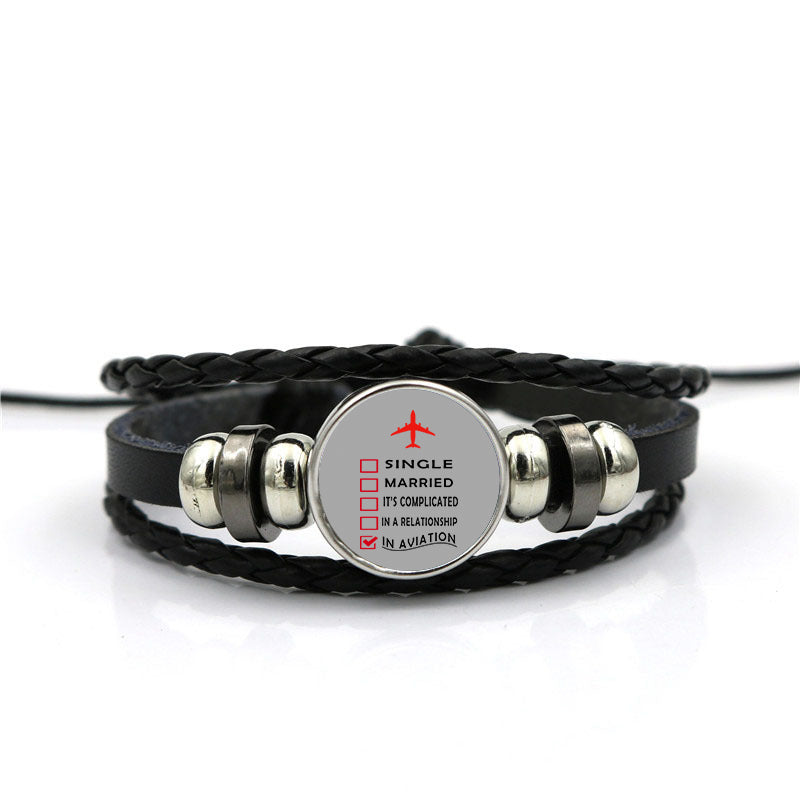 In Aviation Designed Leather Bracelets