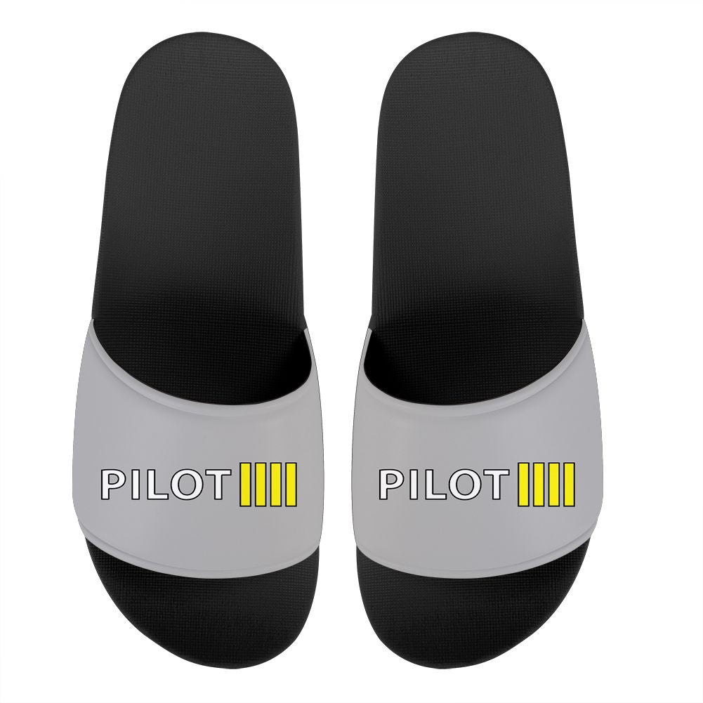 Pilot & Stripes (4 Lines) Designed Sport Slippers