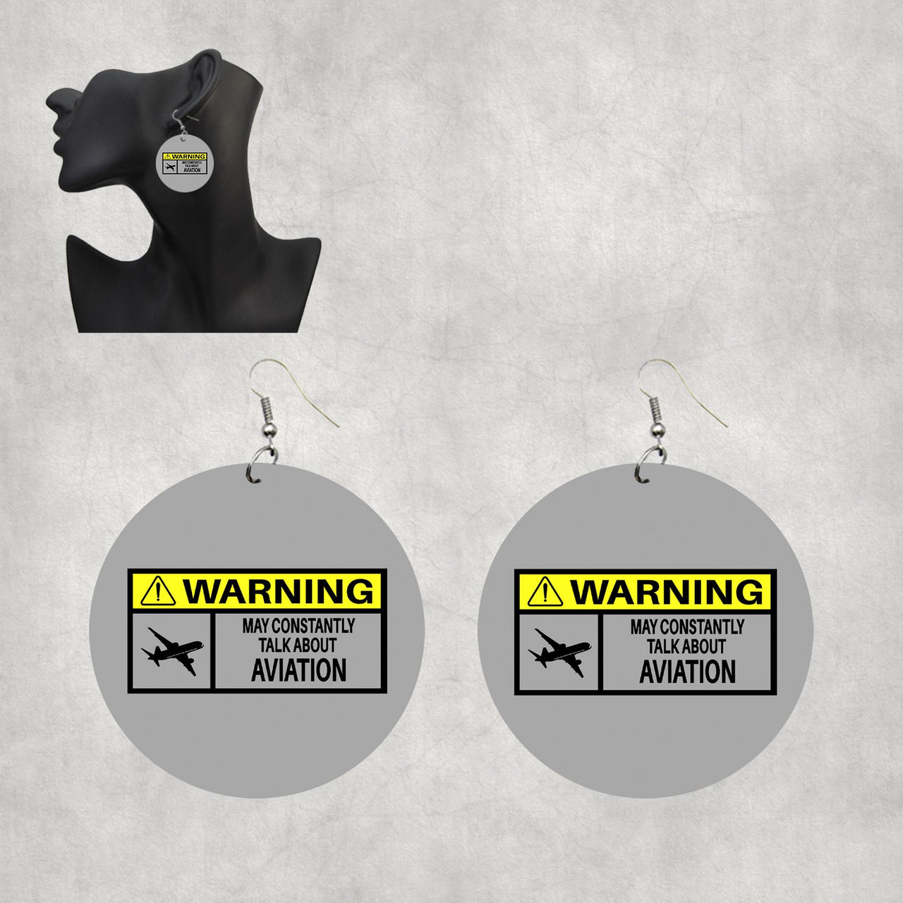 Warning May Constantly Talk About Aviation Designed Wooden Drop Earrings