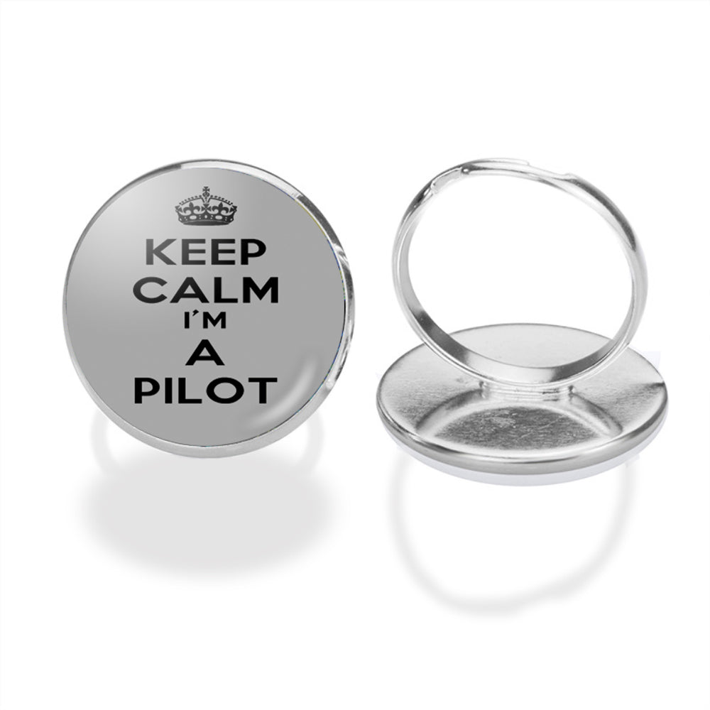 Keep Calm I'm a Pilot Designed Rings