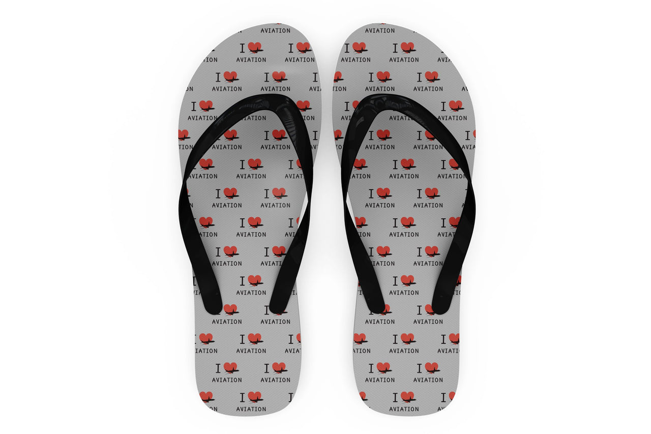 I Love Aviation Designed Slippers (Flip Flops)
