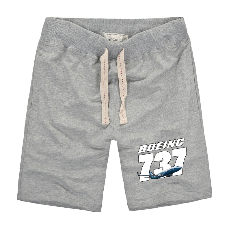 Super Boeing 737+Text Designed Cotton Shorts