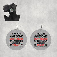 Thumbnail for I am an Awesome Boyfriend Designed Wooden Drop Earrings