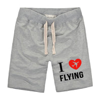 Thumbnail for I Love Flying Designed Cotton Shorts