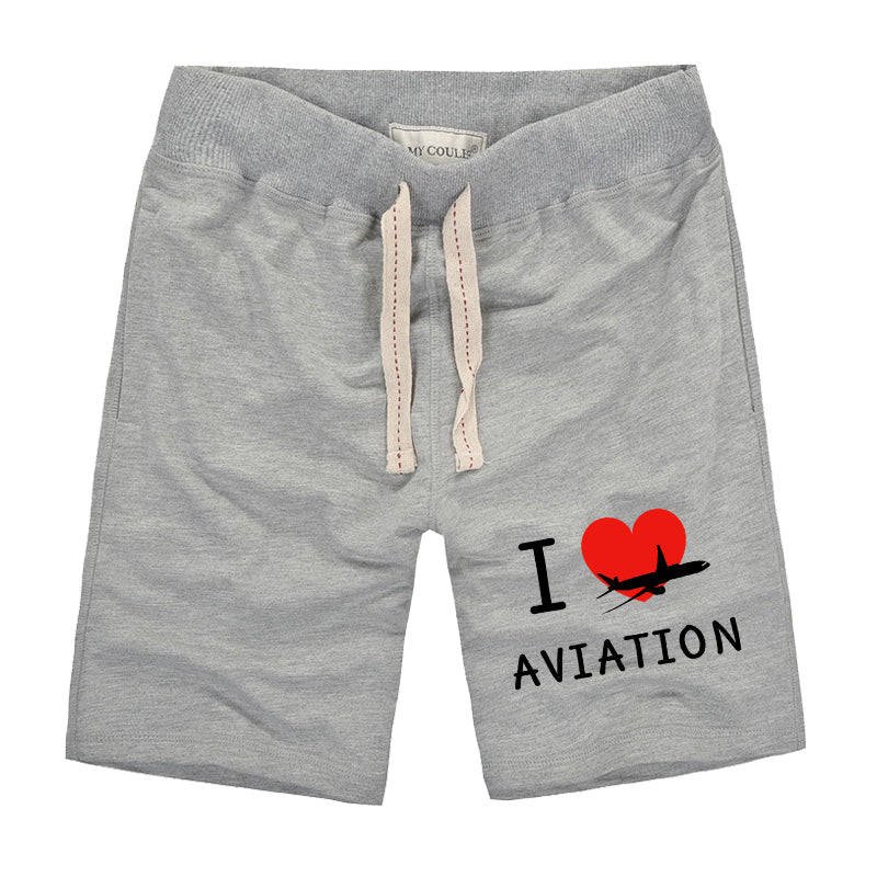 I Love Aviation Designed Cotton Shorts