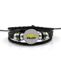 Thumbnail for Pilot & Badge Designed Leather Bracelets