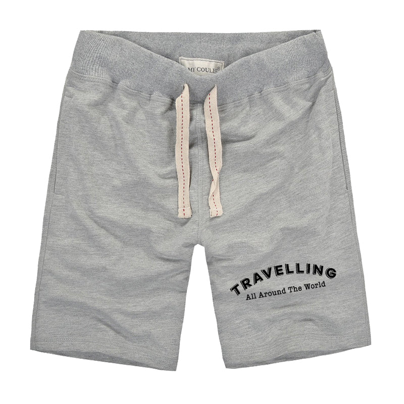 Travelling All Around The World Designed Cotton Shorts