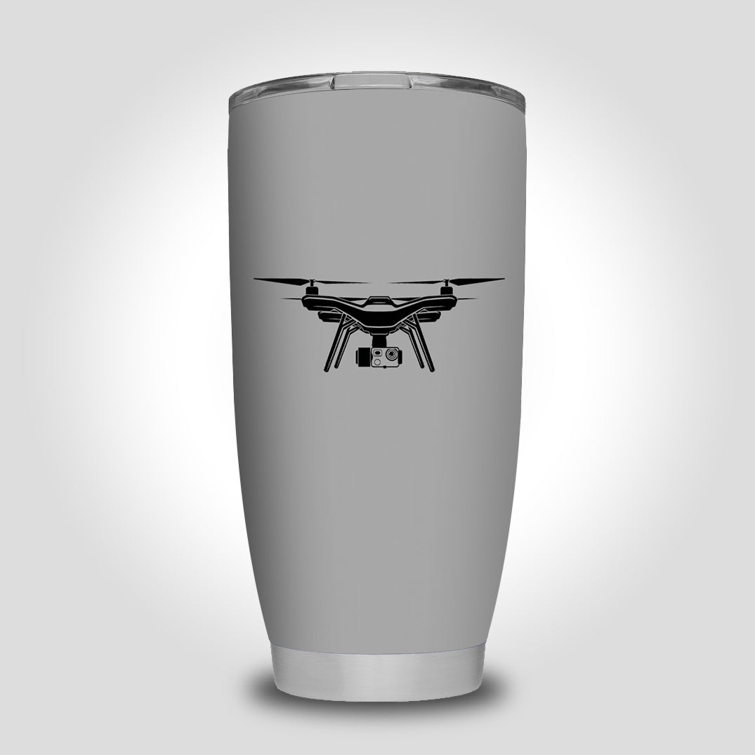 Drone Silhouette Designed Tumbler Travel Mugs
