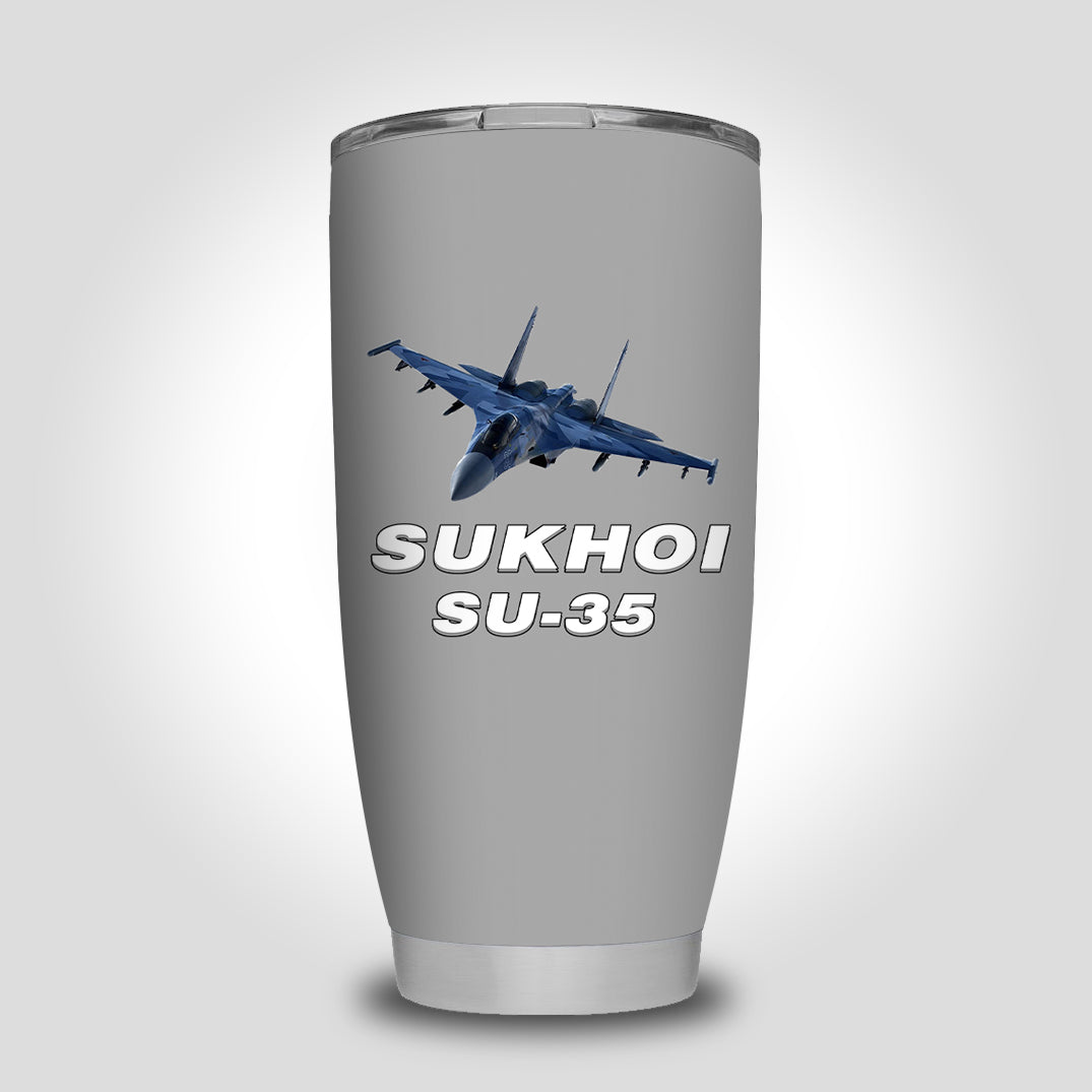The Sukhoi SU-35 Designed Tumbler Travel Mugs