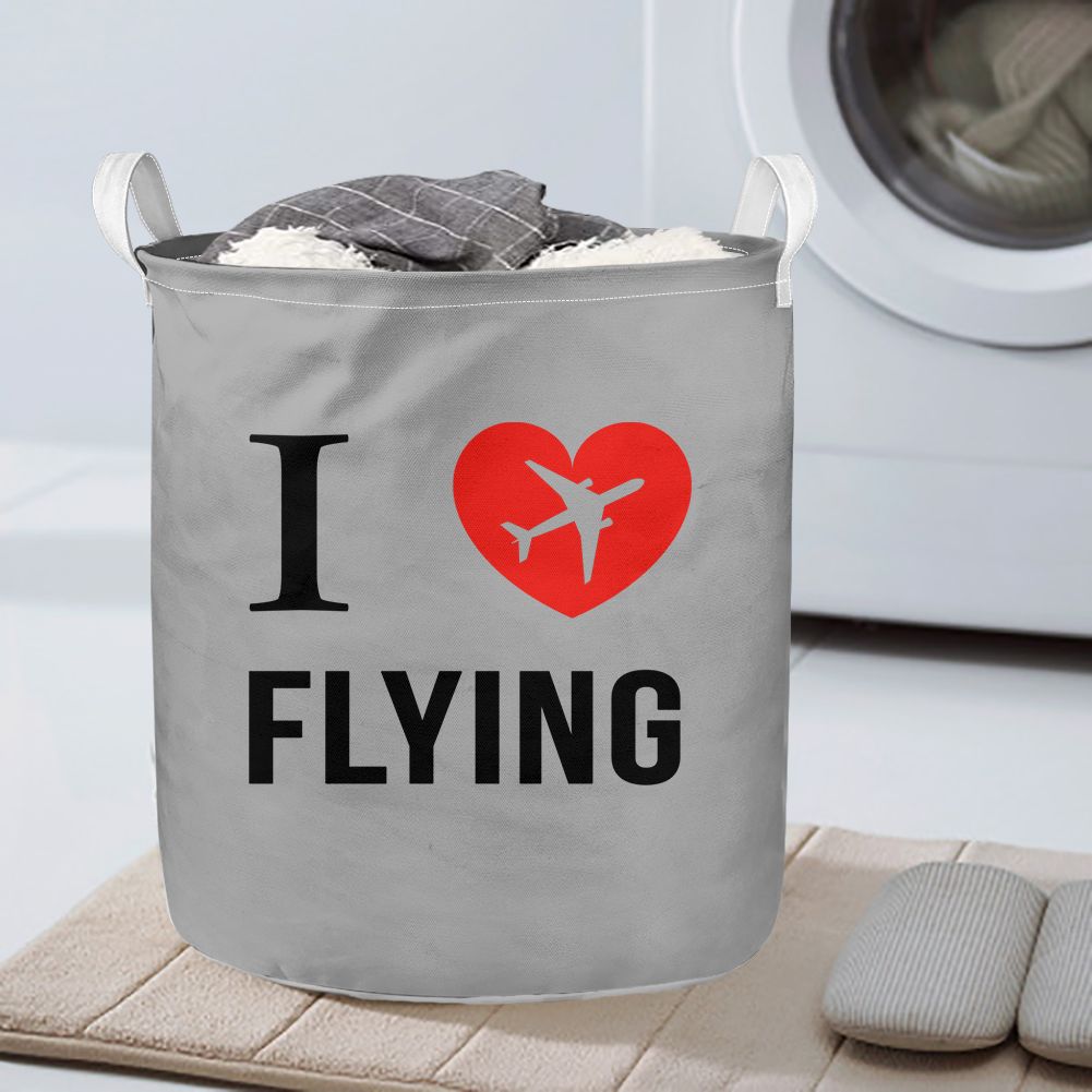 I Love Flying Designed Laundry Baskets