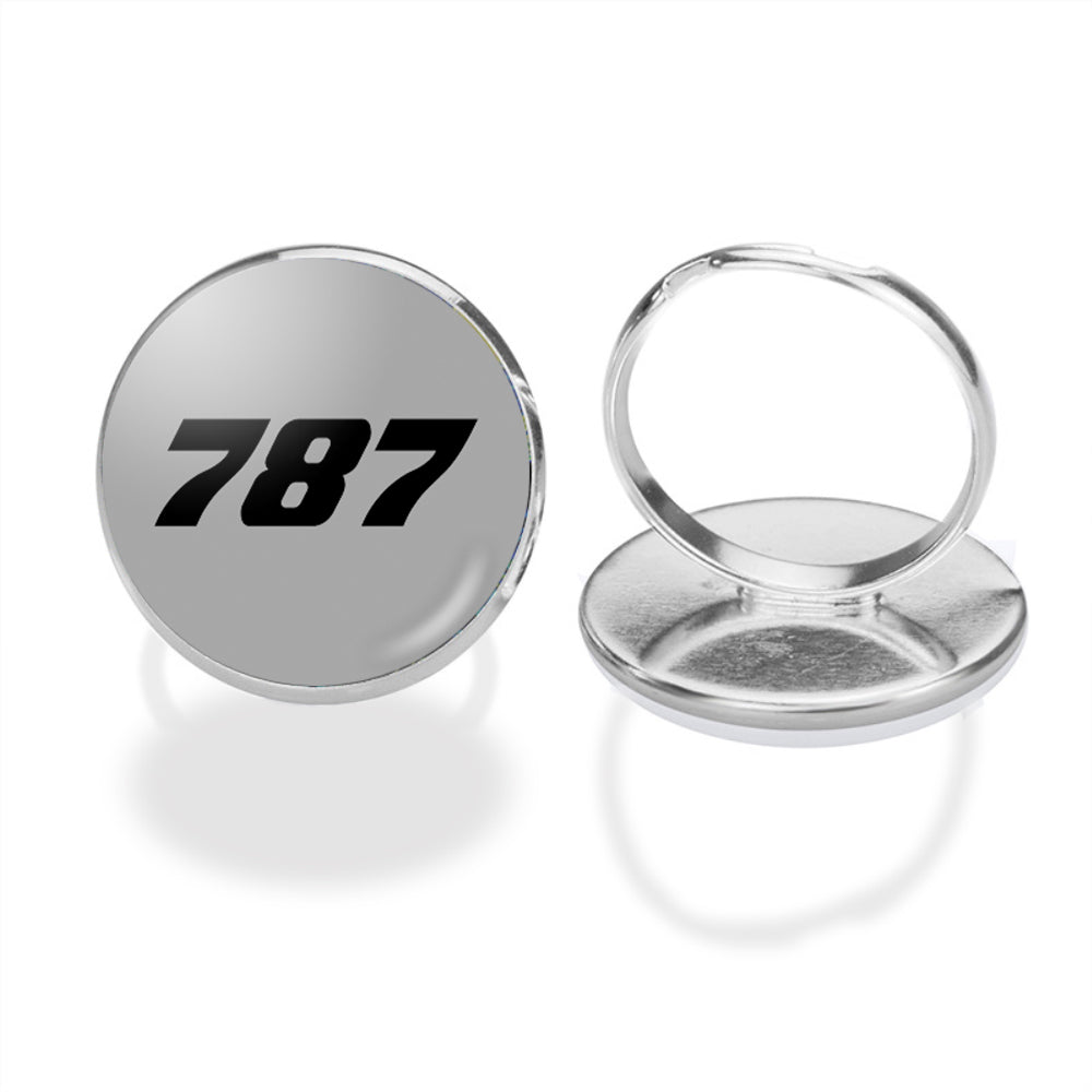 787 Flat Text Designed Rings