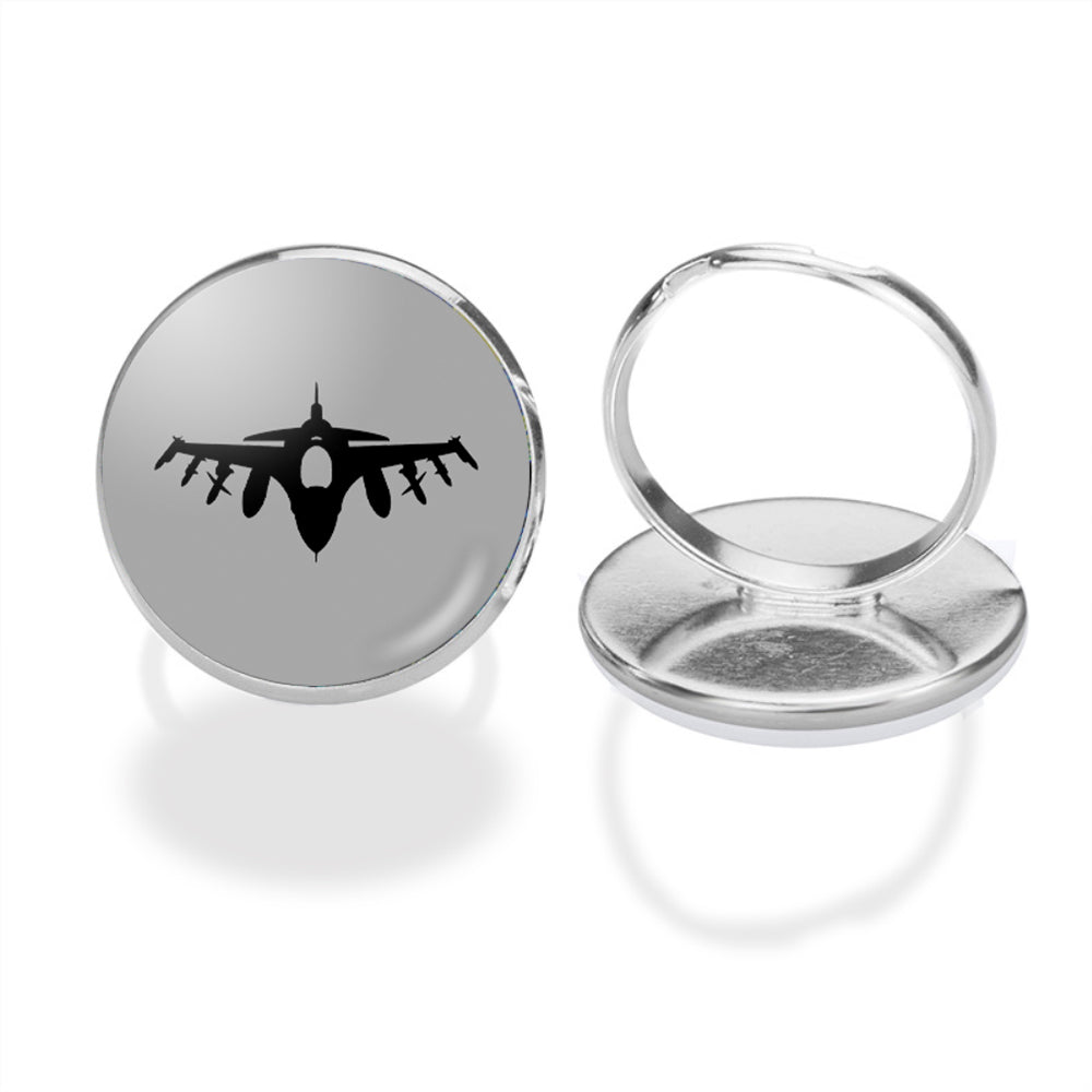 Fighter Jet 16 Silhouette Designed Rings