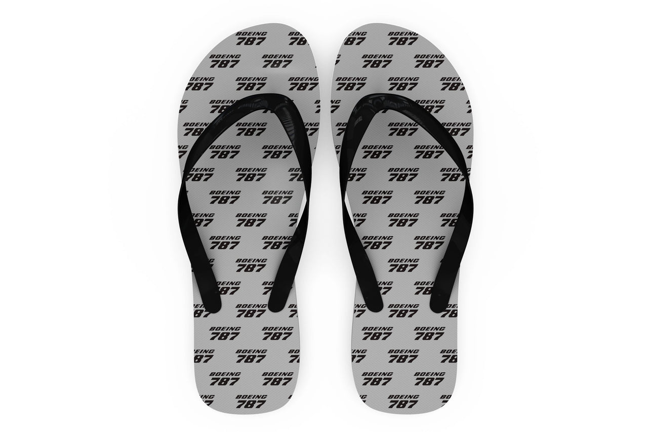 Boeing 787 & Text Designed Slippers (Flip Flops)