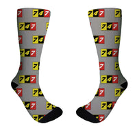 Thumbnail for Flat Colourful 747 Designed Socks