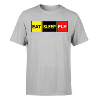 Thumbnail for Eat Sleep Fly (Colourful) Designed T-Shirts