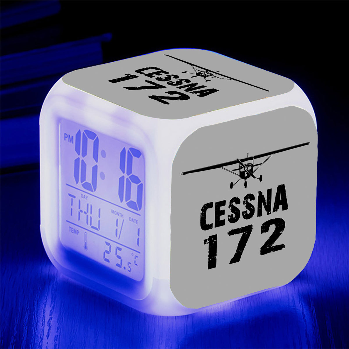 Cessna 172 & Plane Designed "7 Colour" Digital Alarm Clock