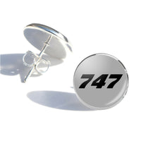 Thumbnail for 747 Flat Text Designed Stud Earrings