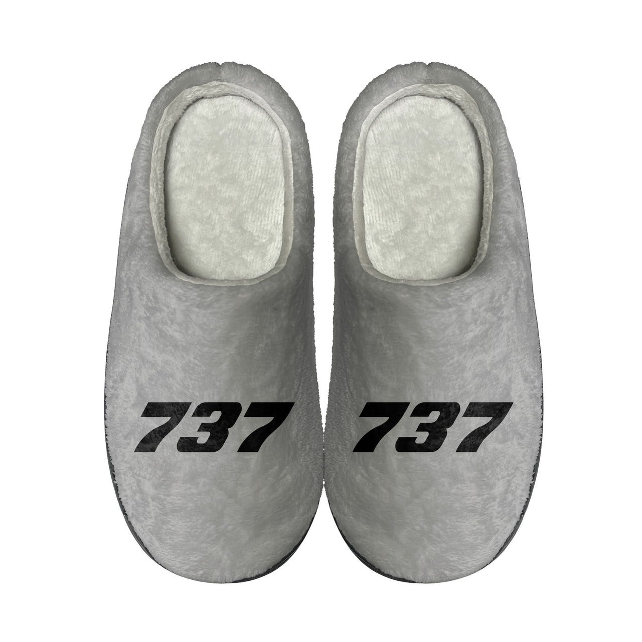 737 Flat Text Designed Cotton Slippers