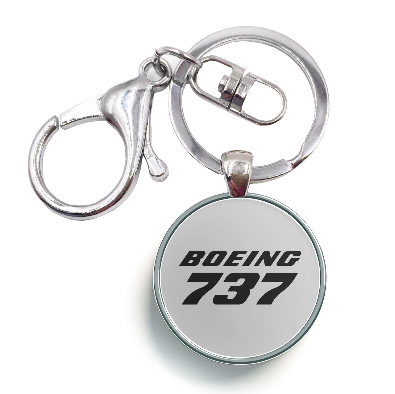 Boeing 737 & Text Designed Circle Key Chains